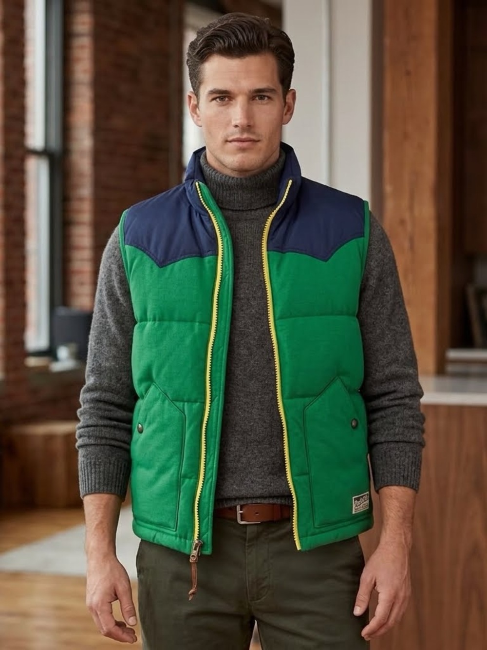 Vintage Black Label POLO Ralph Lauren Gorpcore  Colourblock  Retro  Quilted Vest
